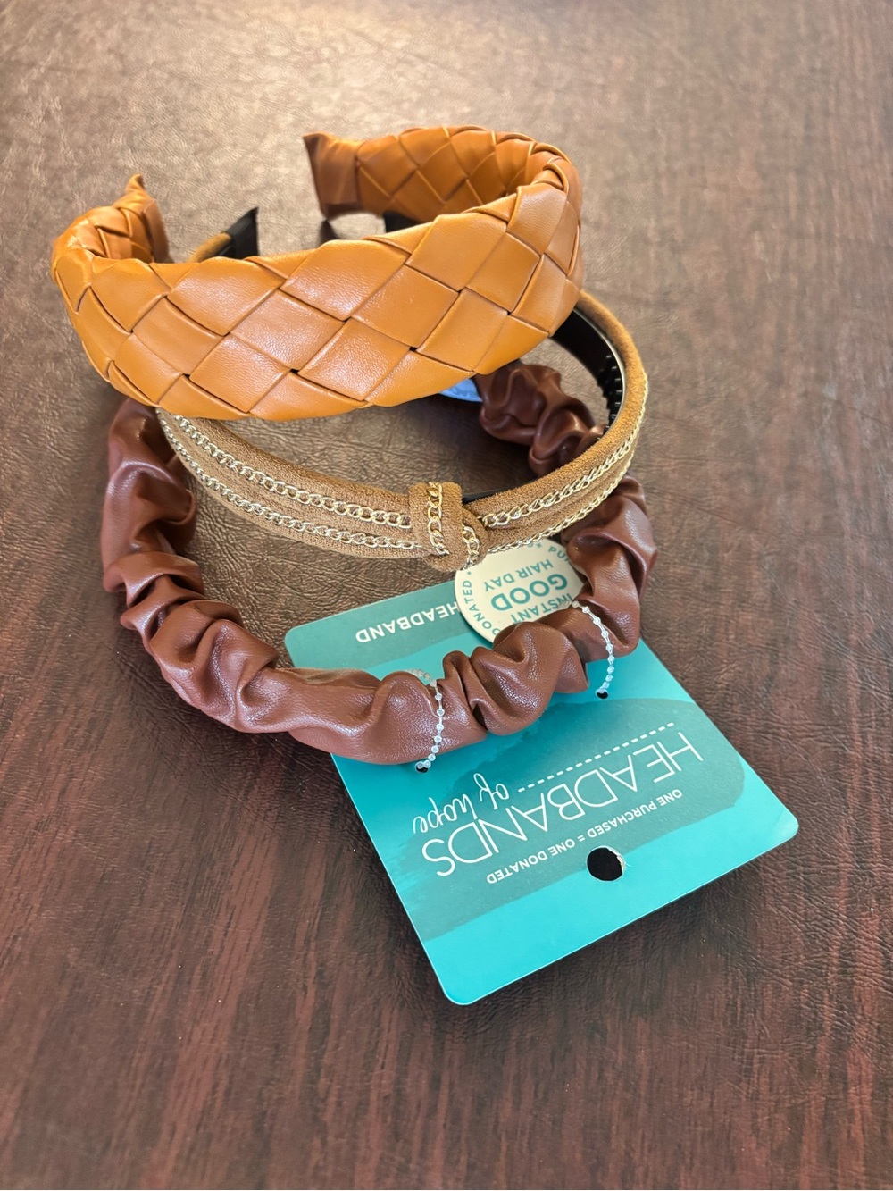 NWOT Von Maur Headband Bundle | Woven & Ruched Faux Leather | Chain Faux Suede